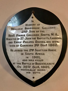 Boer War Tablet St John's Church Canberra
