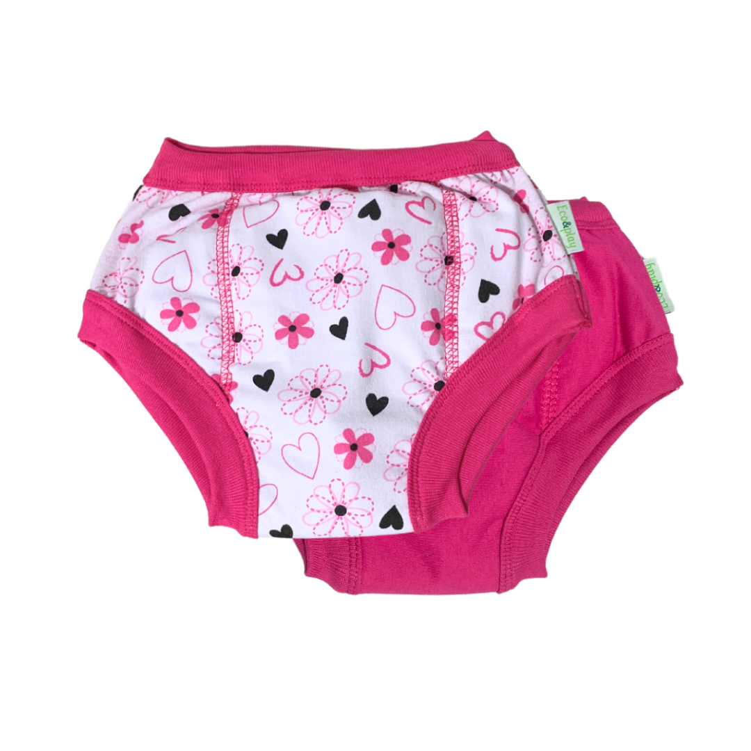 Kit Calcinhas de transição para o desfralde Diurno e Noturno Flor