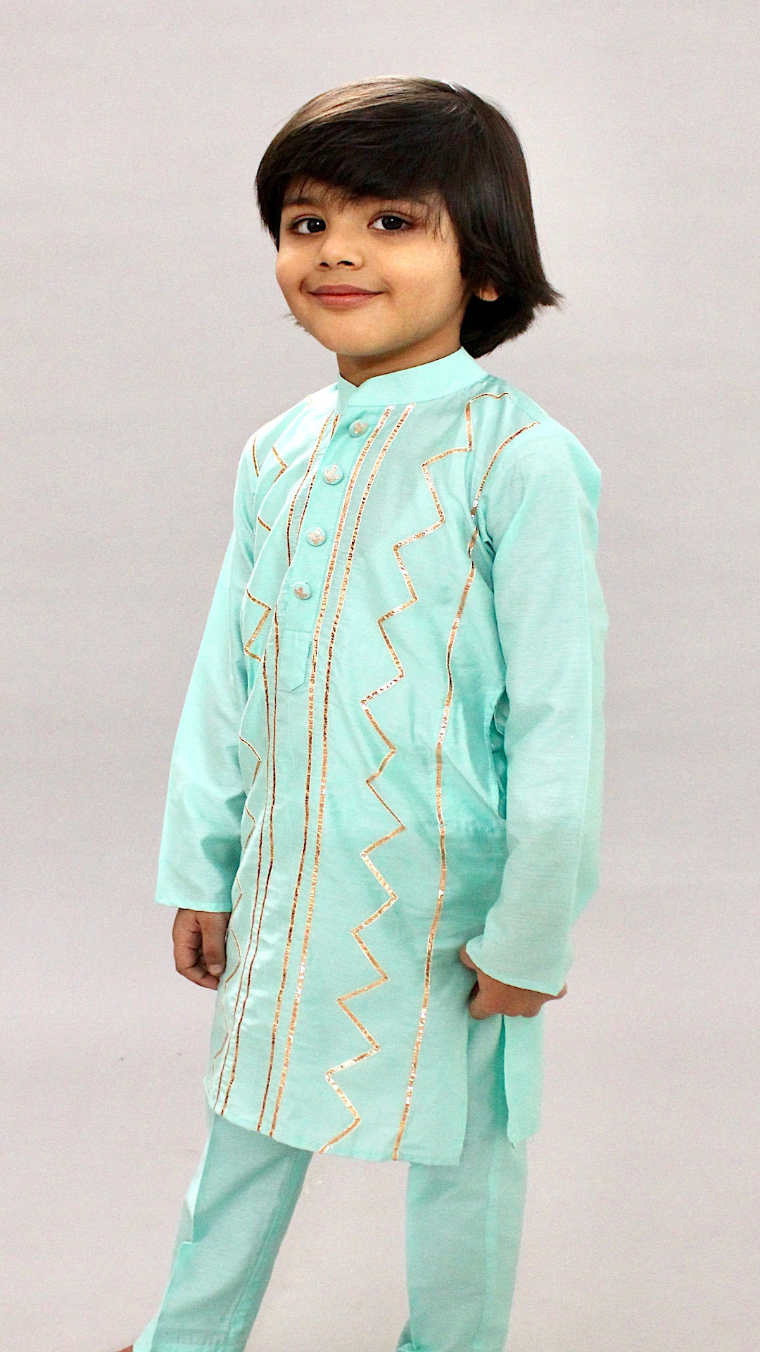 Turquoise Gota kurta Set