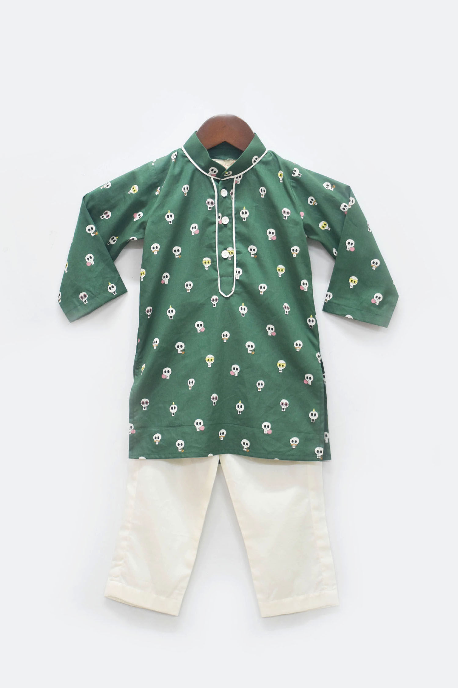 Green Printed Kurta with Pant