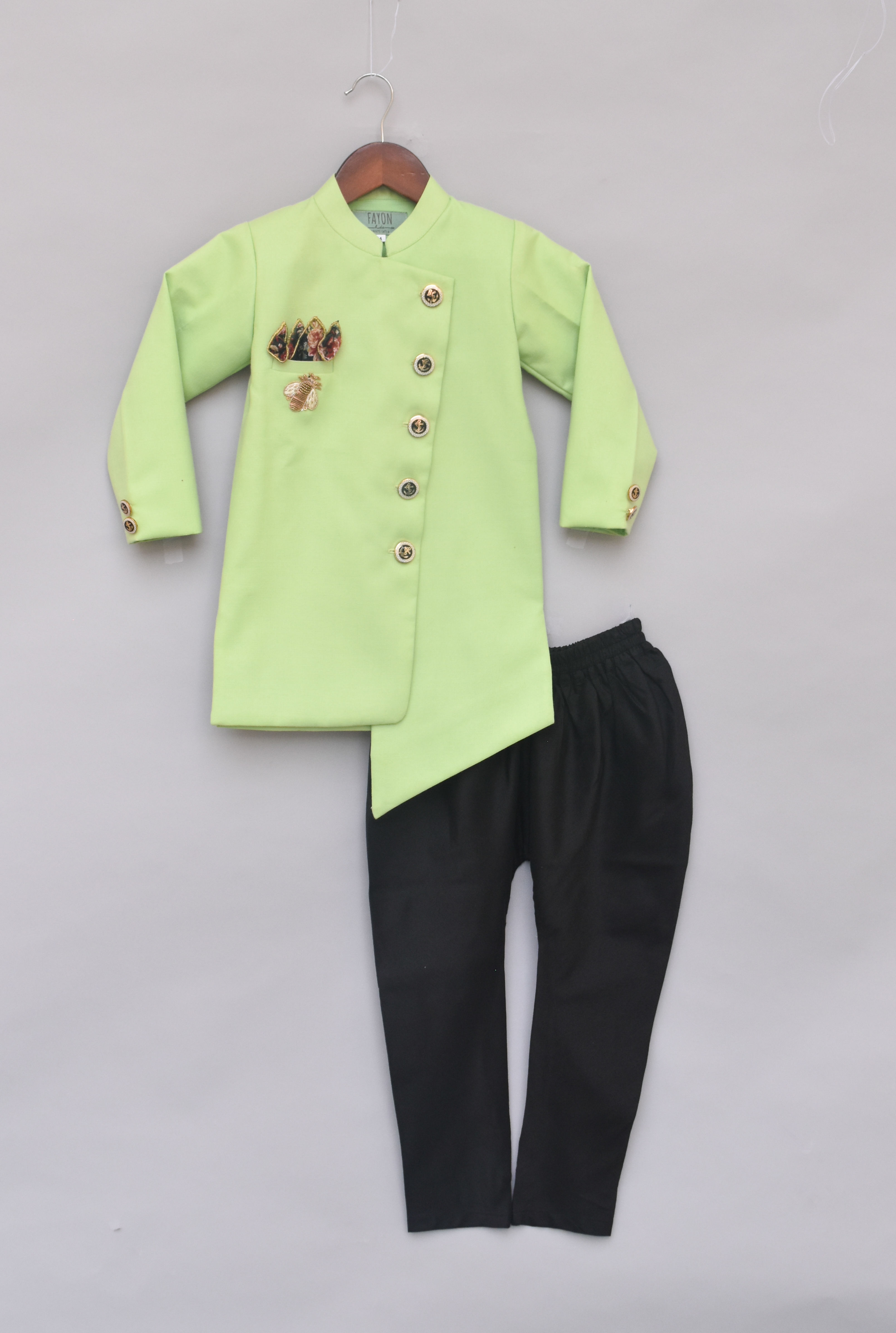 Lime Green Ajkan with Pant