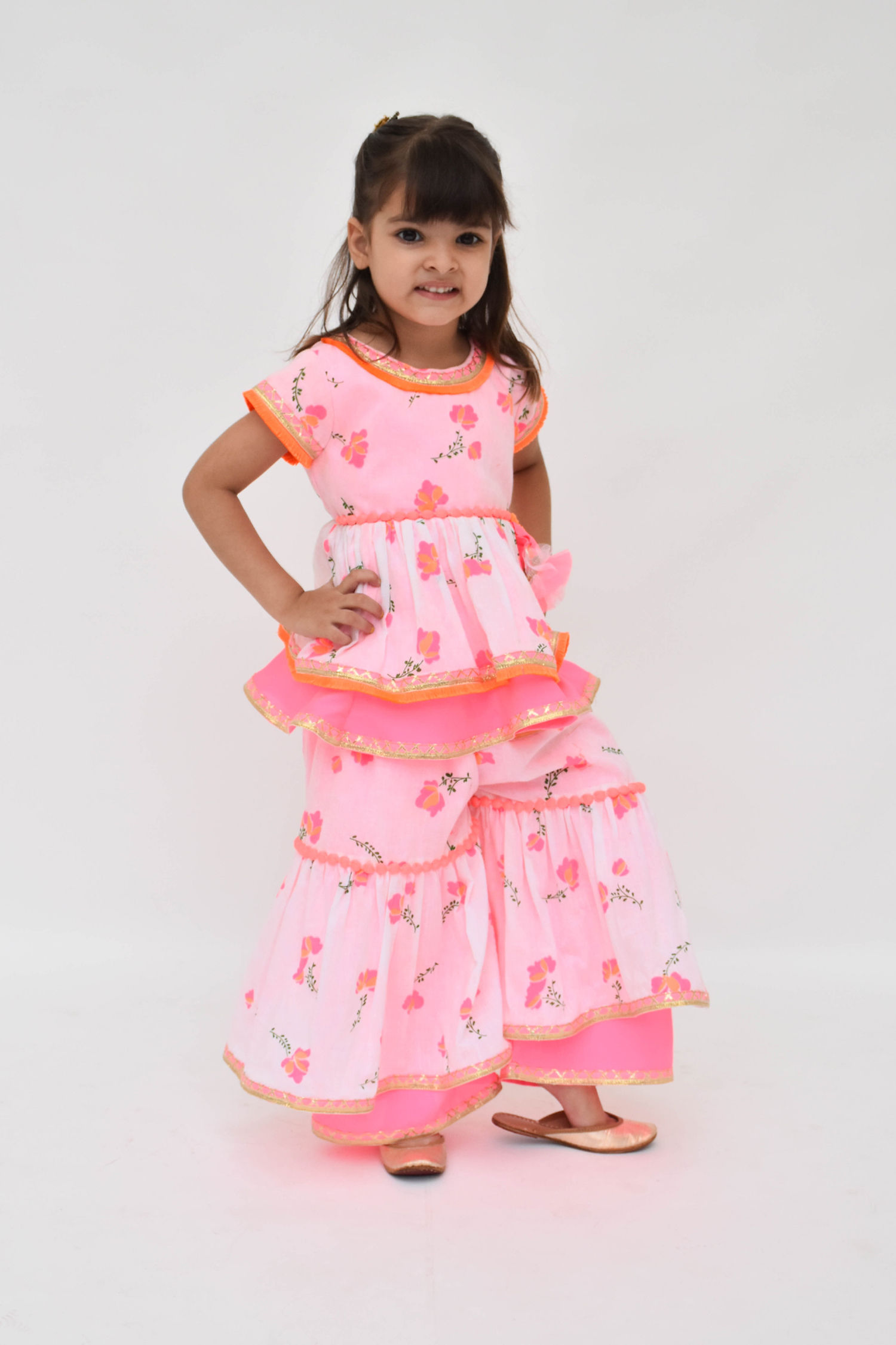 Off White Printed Kurti Sharara