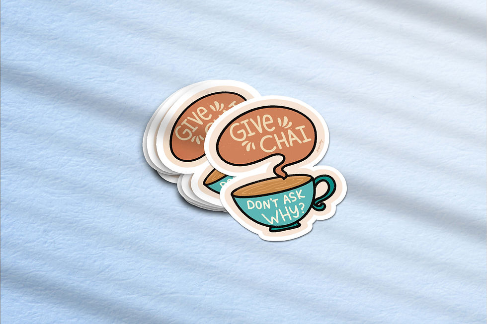Give Chai, Don't Ask Why Chai Sticker | Retro Style