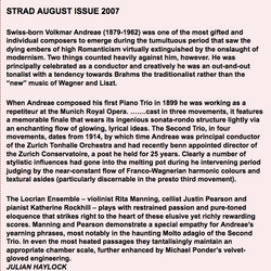 The Strad Review of Piano Trios by Volkmar Andreae The Locrian Ensemble – Rita Manning – Violin, Jus