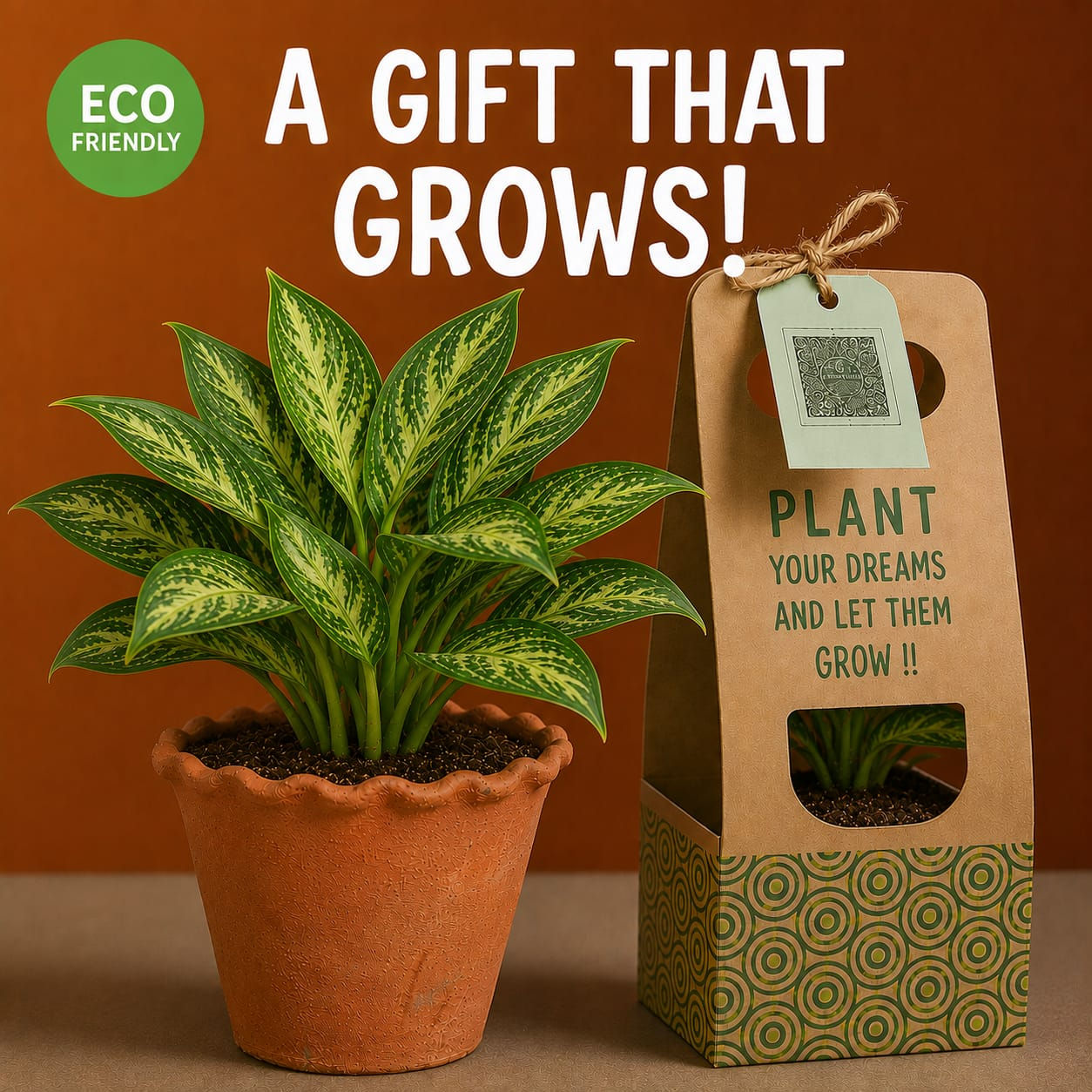 Chinese Evergreen Plant With Matki