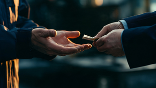 Prázdné dlaně technika, do kterých obchodní partner vkládá peníze – hodnota v B2B prodeji