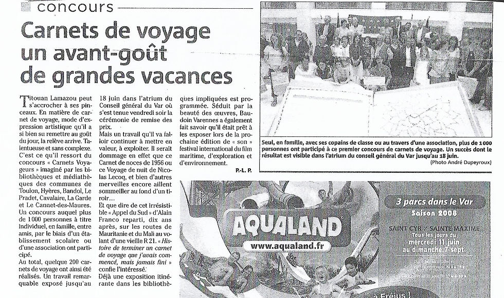 Carnets de voyage 2e prix VM 2008