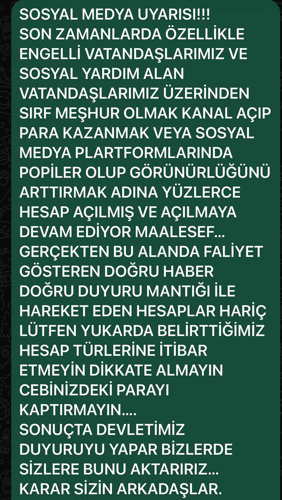 LÜTFEN DİKKAT