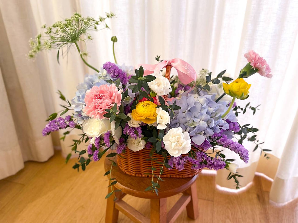Thumbnail: Fluffy Hydrangea Fresh Flower Basket
