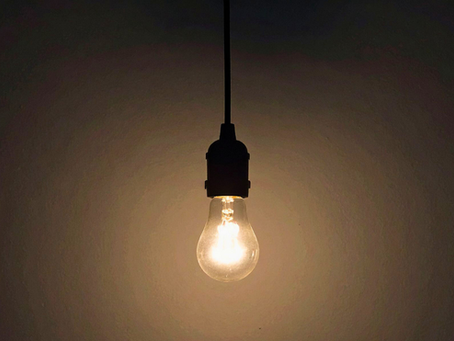 A single light bulb in stillness