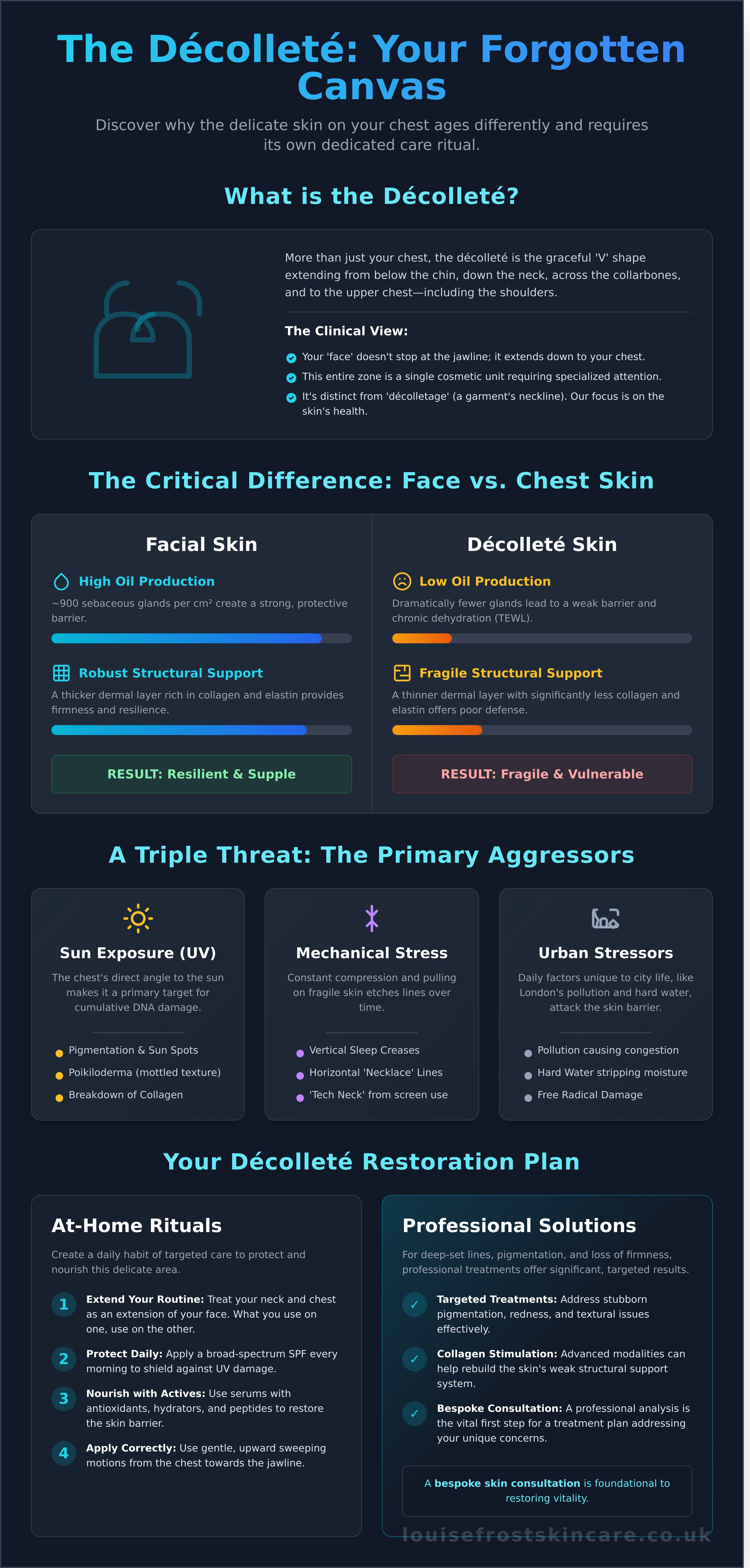 Decollete means infographic - visual guide