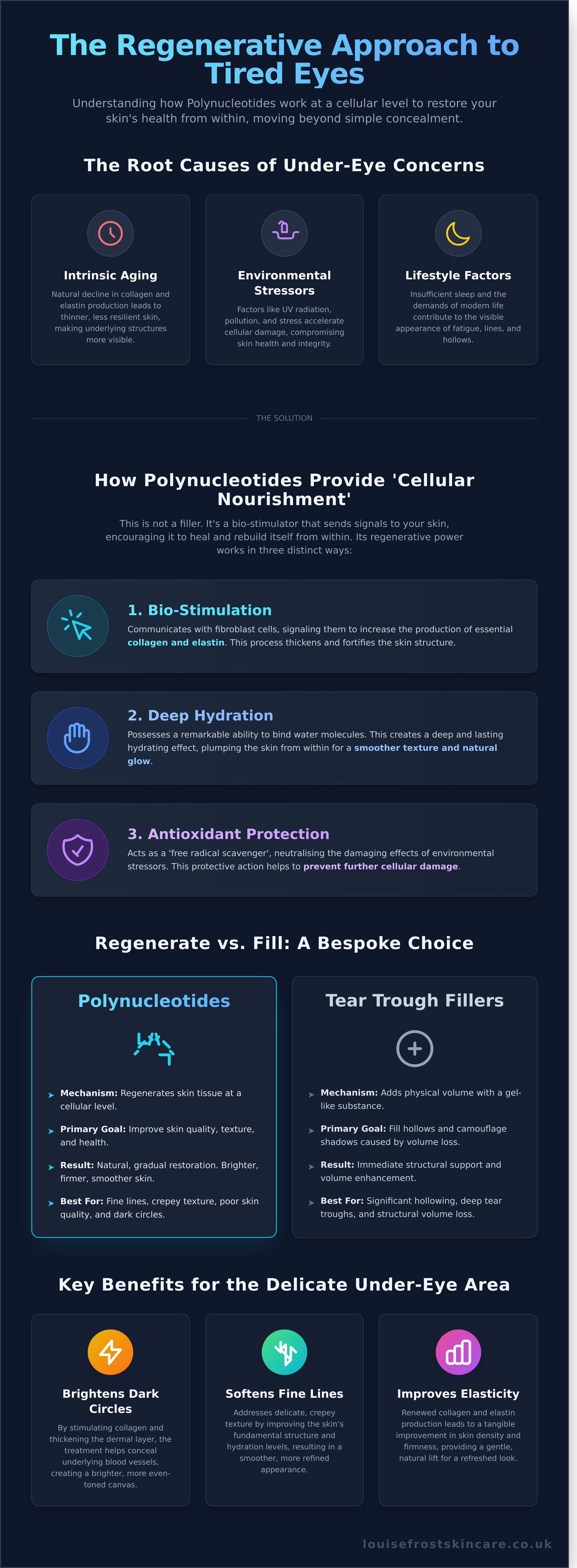 Polynucleotides under eyes infographic - visual guide