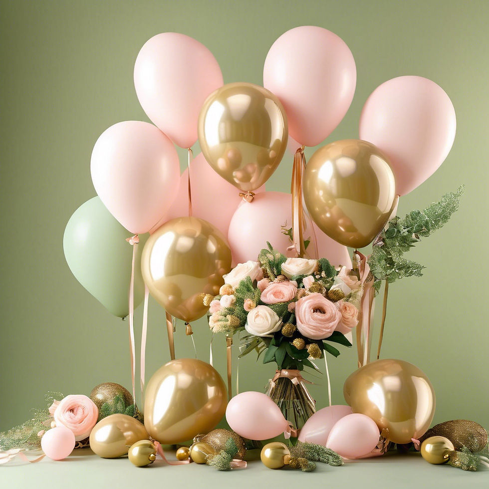 create an image with gold balloons, blush pink flowers, and sage green accents.jpg