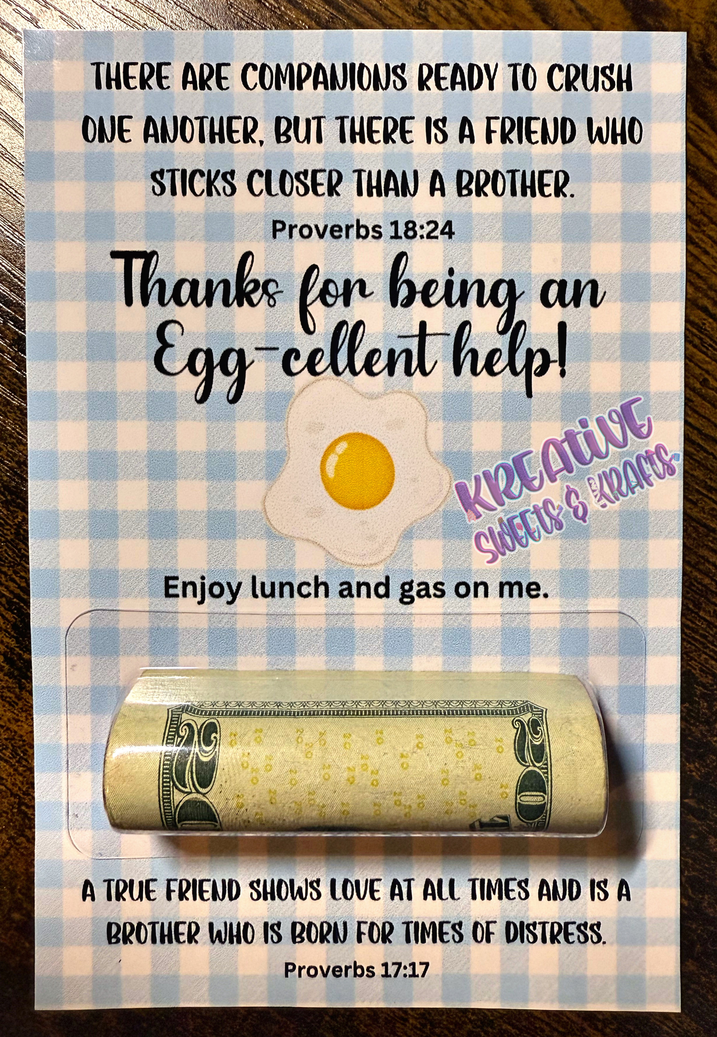 Money Card Egg-Cellent template