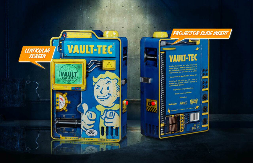 Vault-Tec Vault Dweller's Welcome Kit that houses various Vault Dweller essentials for Vault living