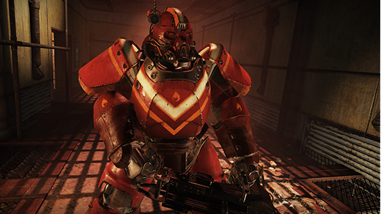 Screenshot from Fallout 76 of the Heat-Eater Power Armor Paint
