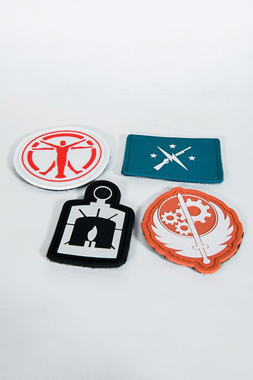 A set of 4 PVC patches based on Fallout 4 factions: Brotherhood of Steel, Railroad, Minutemen, and Institute