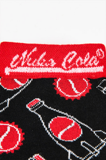 A 2-pair sock set featuring all over woven design for Nuka-Cola Classic and and Nuka-Cola Quantum as seen in Fallout 4 and Fallout 76