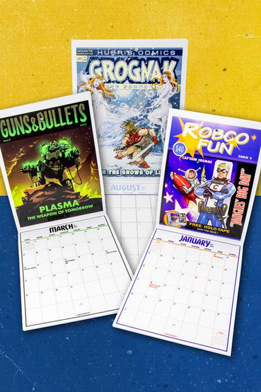 2021 wall calendar featuring various magazine covers from the Fallout series