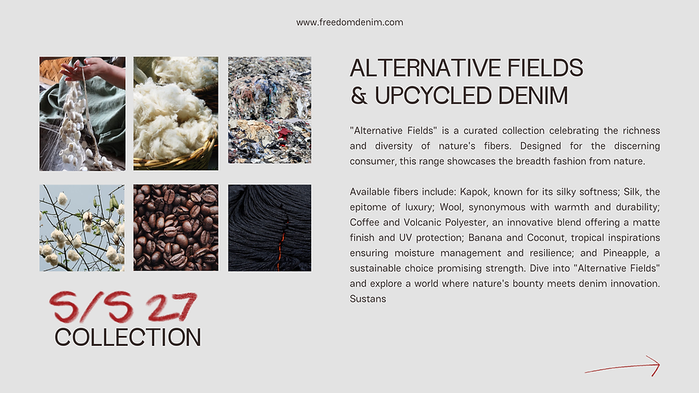 ALTERNATIVE FIELDS & UPCYCLED DENIM