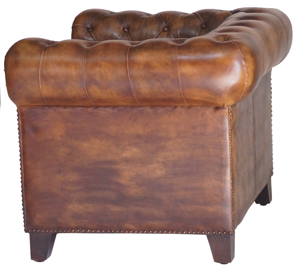 Thumbnail: Shoreditch Low Back Leather Chesterfield Club Armchair Dark Brown