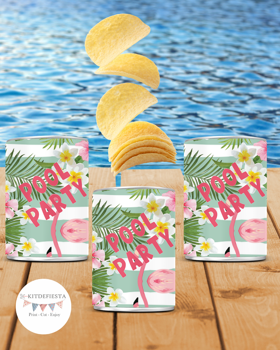 Thumbnail: pool party kit pringles labels
