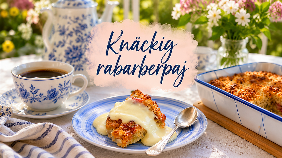 ••Knäckig rabarberpaj.