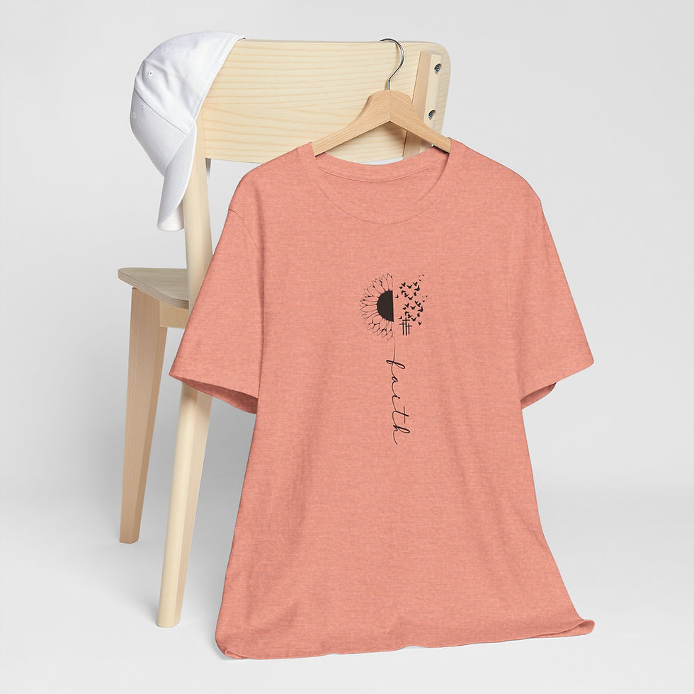 Thumbnail: Faith Flower Blk Unisex Jersey Short Sleeve Tee