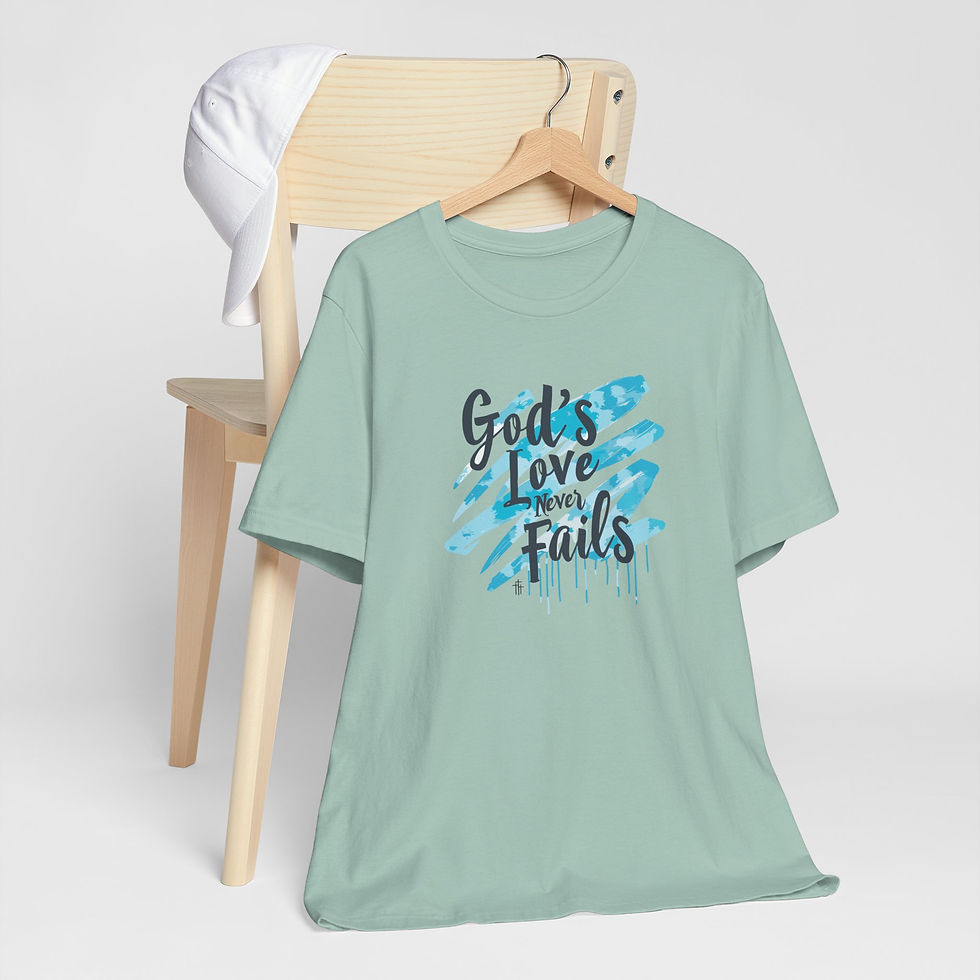 Thumbnail: God's Love Never Fails Unisex Jersey Short Sleeve Tee