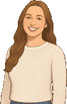 Cartoon-style illustration of SHS Director of Outreach and Expansion Haley Lee in a cream sweater.