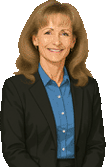 Caroon-style portrait of SHS Vice President of Operations Terrie Dittmeyer in a blazer and blue shirt.