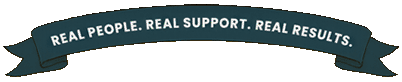 Cartoon-style navy ribbon banner with a gentle wave, set against a soft cream background and designed for text overlay.