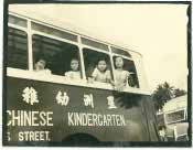 The Chinese Kindergarten school bus bringing students to school
