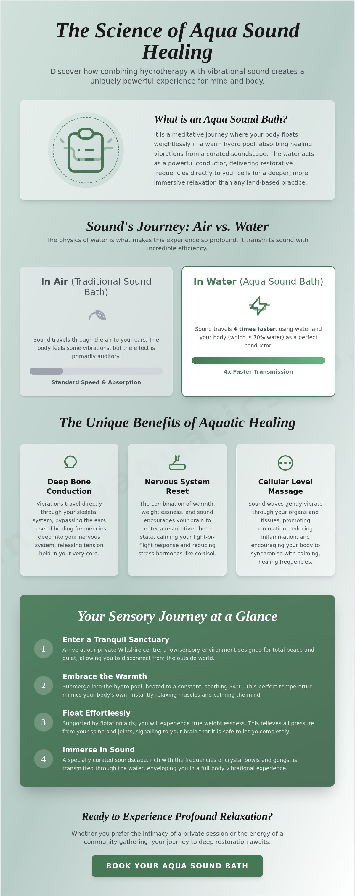 Aqua sound bath experience