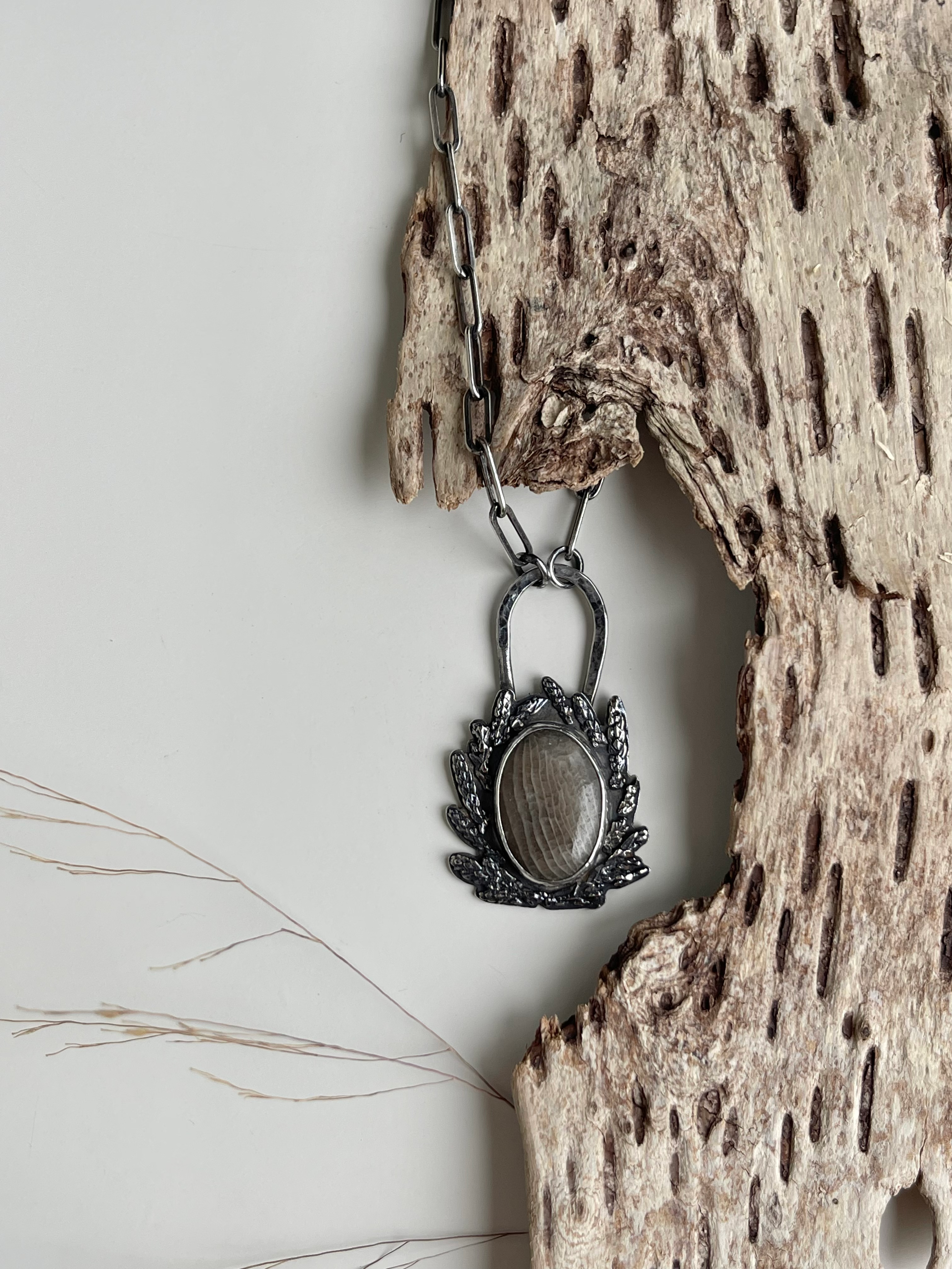 Horn Coral Cedar Wreath Necklace