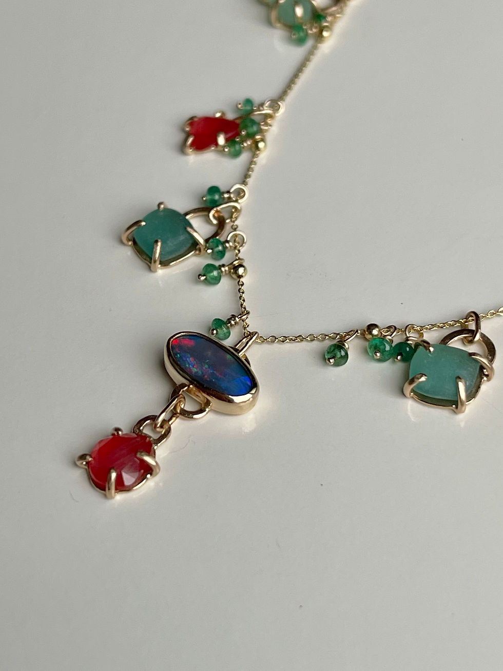Thumbnail: Gold Gemstone Beach Glass Rockhound Necklace
