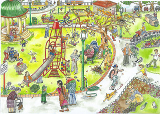 Playground detail 'busy' picture for Teaching aid resource