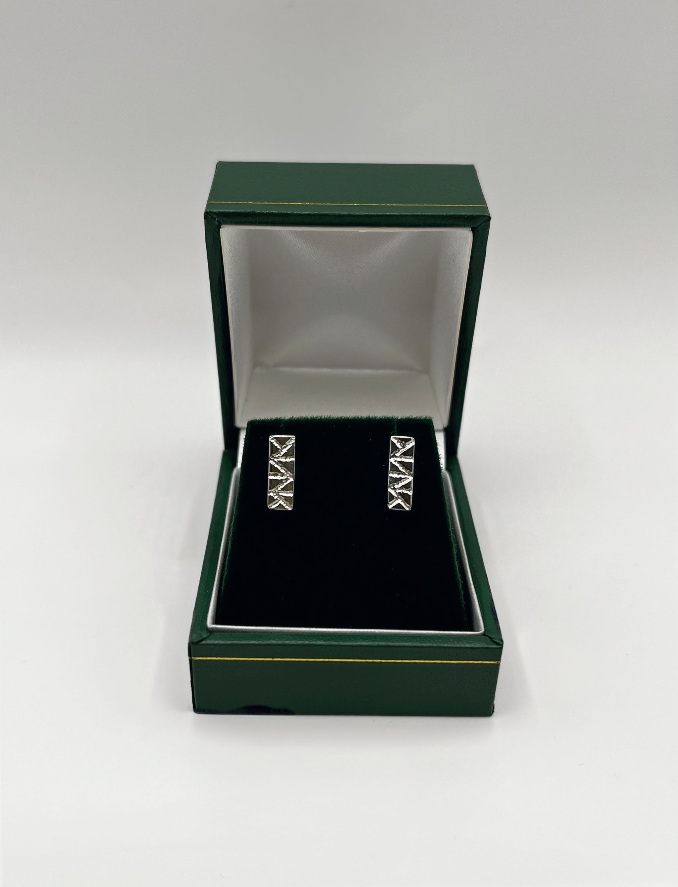 Hand Carved Sterling Silver Studs .925