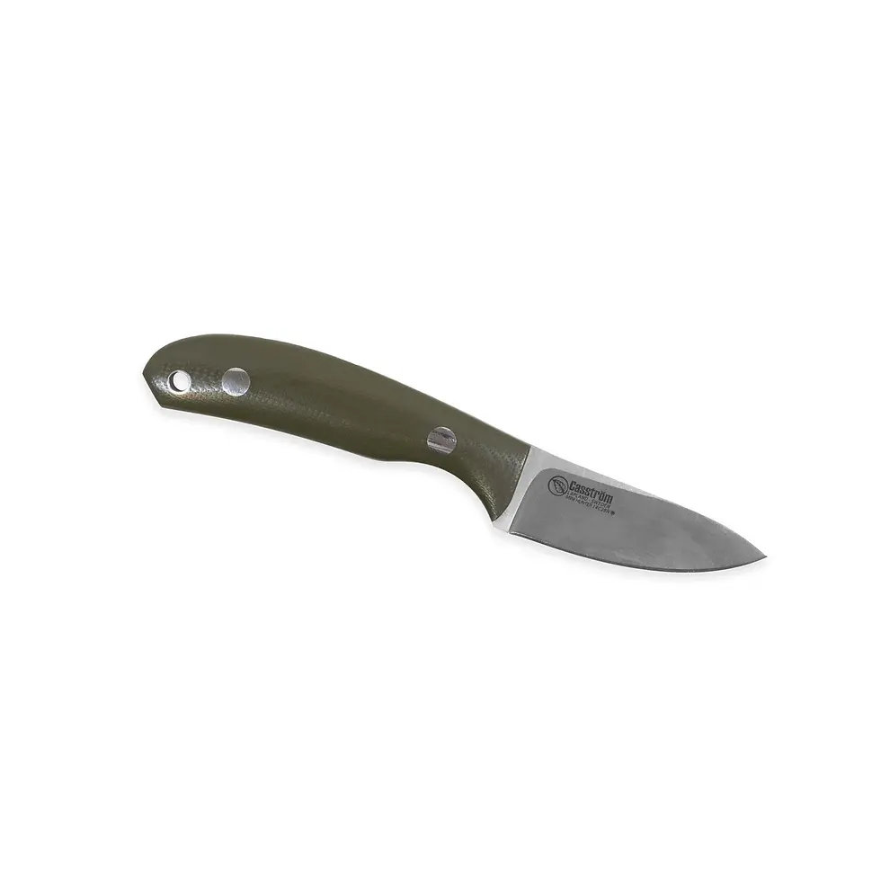 flatslipad jaktkniv med olivgrön G10 skaft