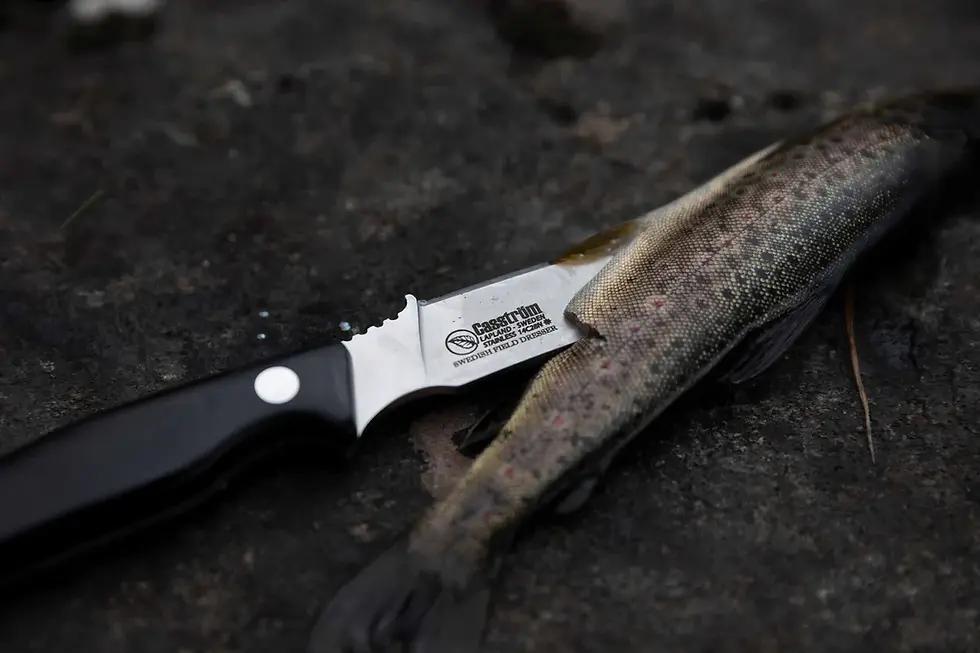 Miniatyrbild: Hunter's Combo, Dubbel jaktkniv, Svart micarta