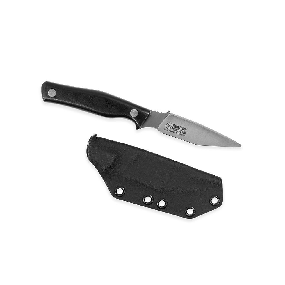 Swedish Field Dresser jaktkniv, svart micarta med kydexfodral
