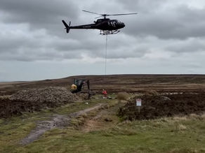 Helicopters being used in Ilkley Moor project