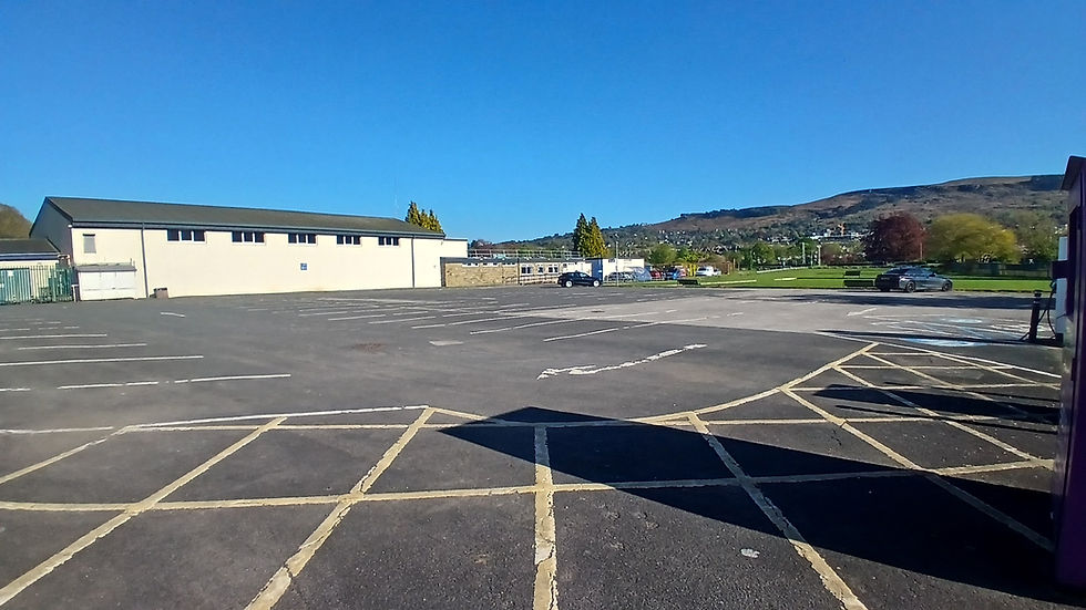 Car park disruption during Ilkley Pool solar panel installation 