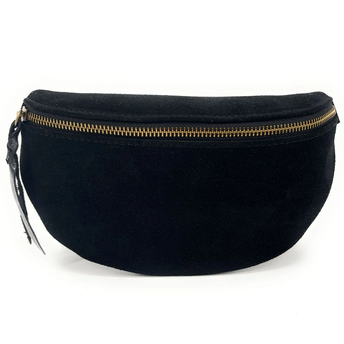 banane cuir nubuck noir sur fond blanc