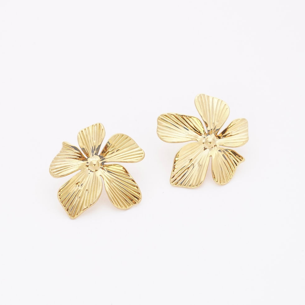 Boucles d'oreilles en acier inoxydable motif fleur magnifique pour occasion fete mariage cérémonie