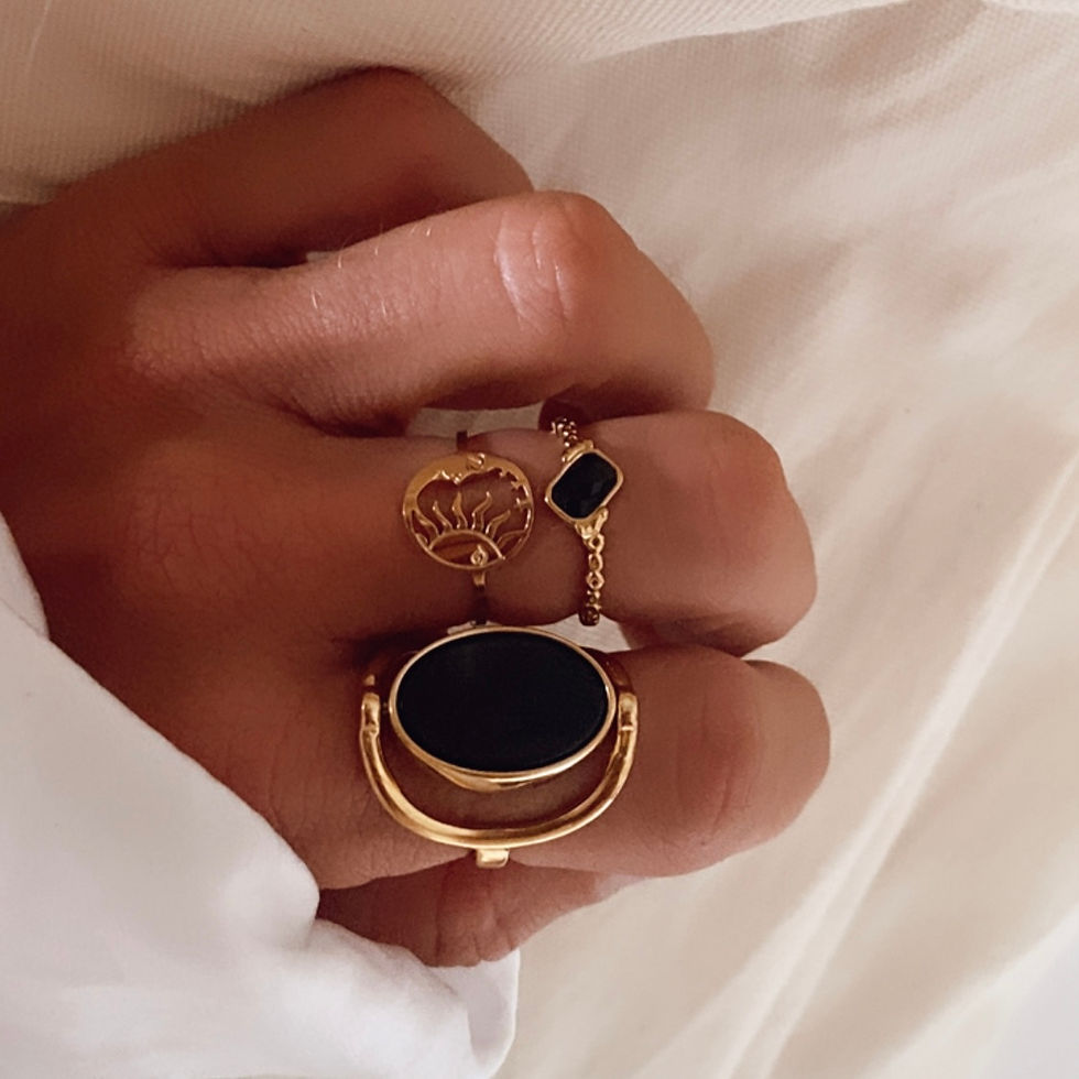 Thumbnail: Bague pierre pivotante ovale Lennie