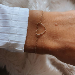 bracelet coeur exotika shop martelé
