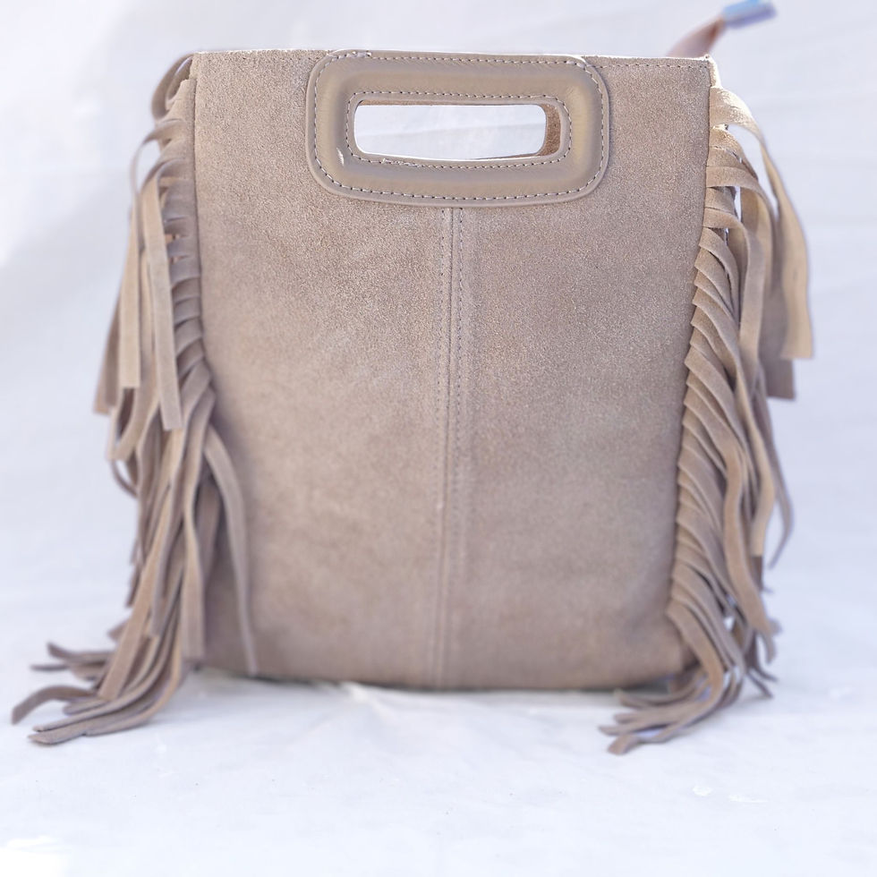 sac à frange en cuir  fabriqué en italie style inspiré par maje