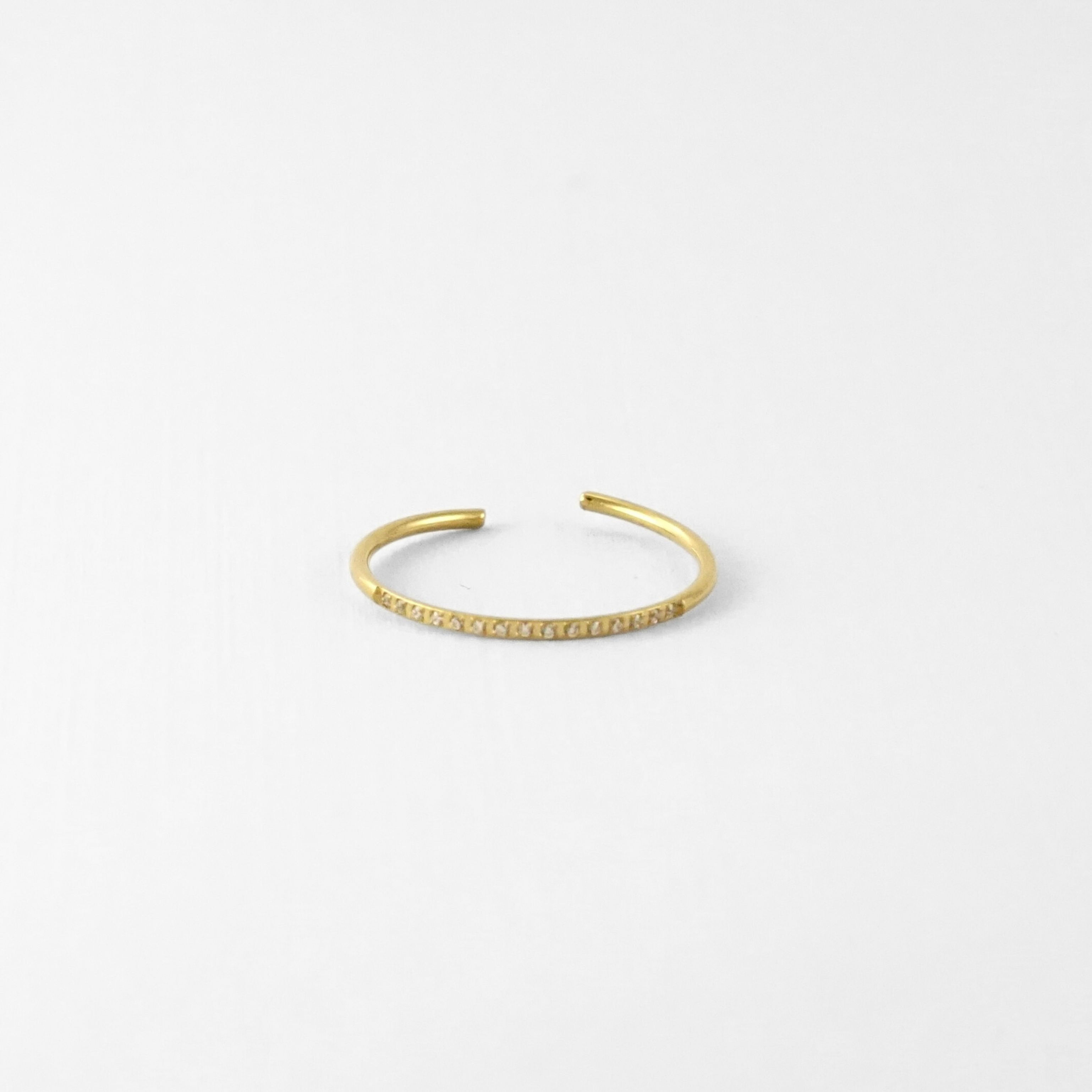 Bague demi-strass minimaliste – Éléana