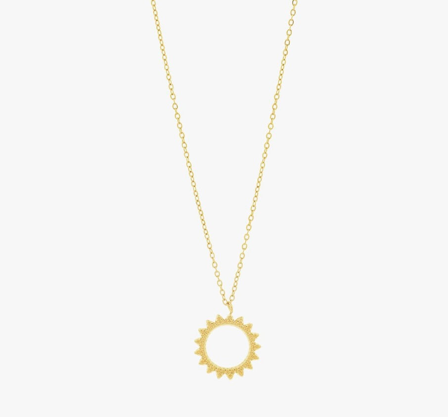 collier fin doré en acier avec joli soleil